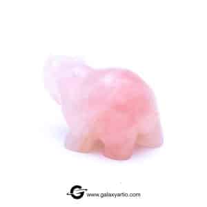 مجسمه تراش دست خرس رُز کوارتز - Image 3