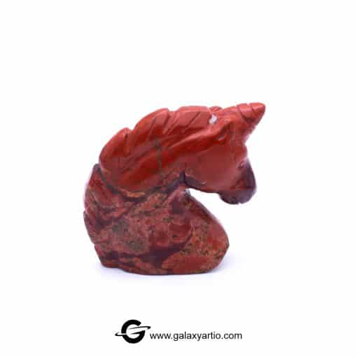 مجسمه تراش دست یونیکورن جاسپر سرخ - Image 3