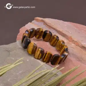 دستبند سنگ چشم ببر تراش دست