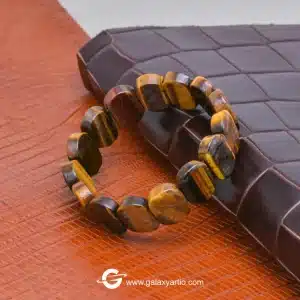 دستبند سنگ چشم ببر تراش دست