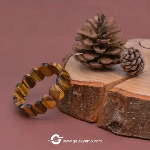 دستبند سنگ چشم ببر تراش دست