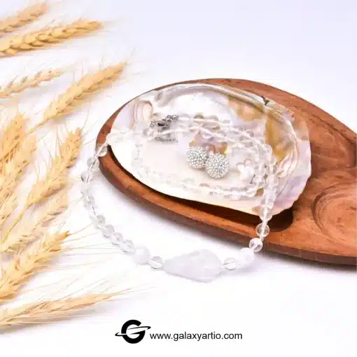 گردنبند سنگ کوارتز سفید