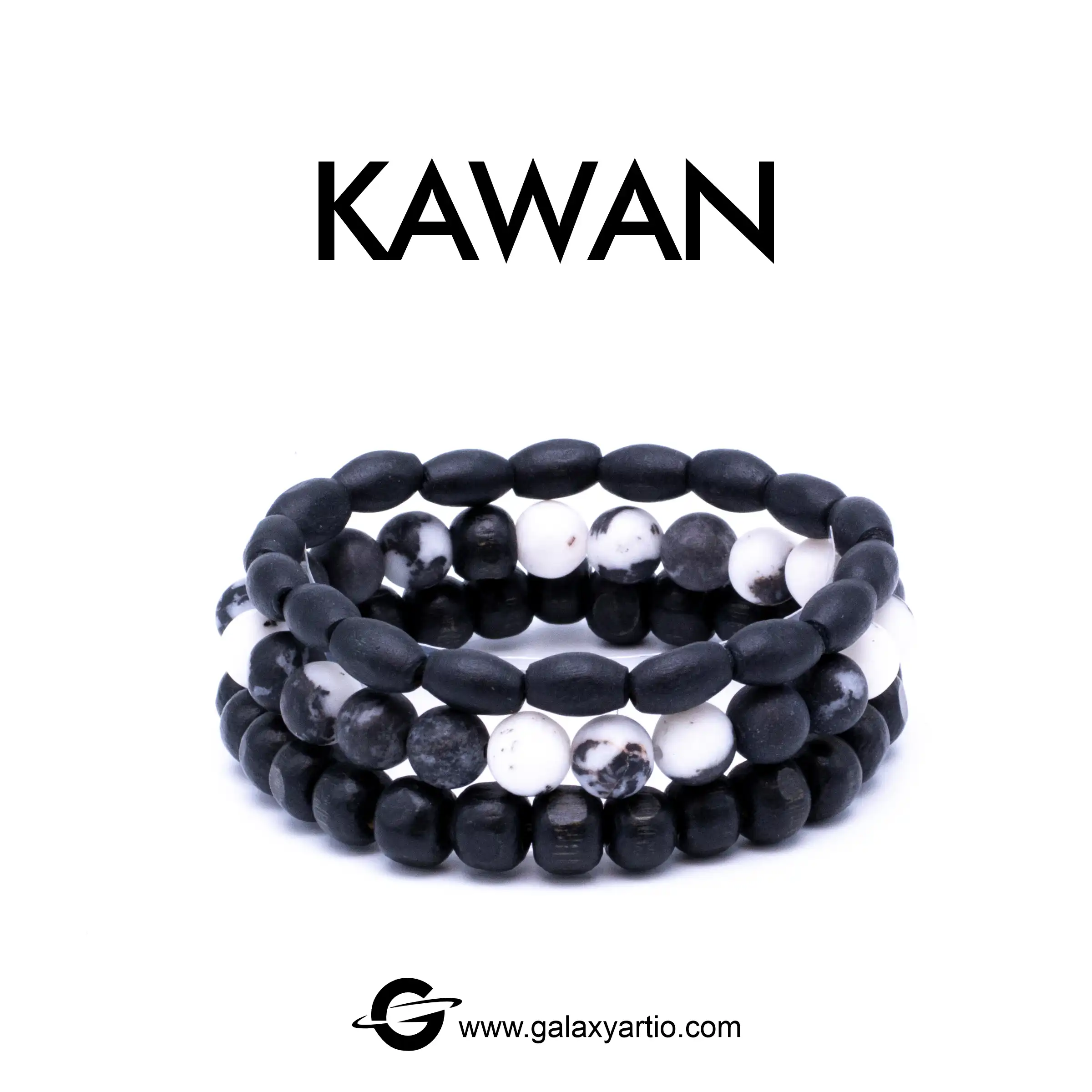 kawan-stone-&-wooden-bracelet دستبند کاوان