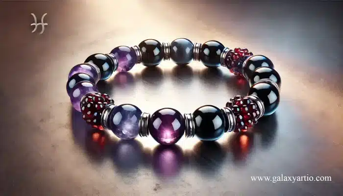 کادو خاص،دستبند سنگی با سنگ های ماه تولد بهمن