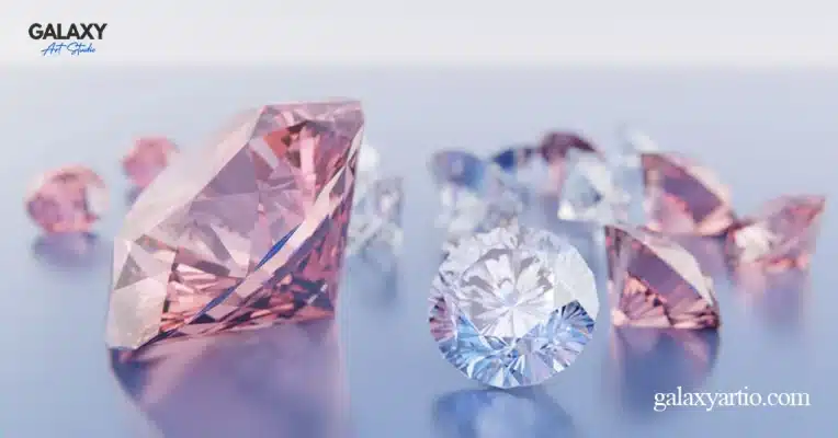 سنگ الماس در دو رنگ طبیعی و صورتی، به عنوان یکی از اصلی ترین سنگ های ماه تولد فروردین