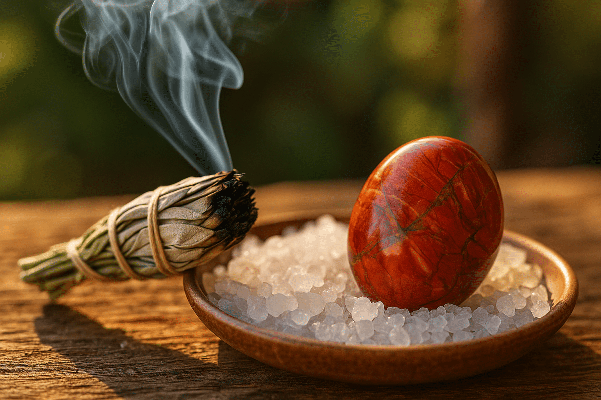 سنگ جاسپر طبیعی در حال پاکسازی با آب ملایم