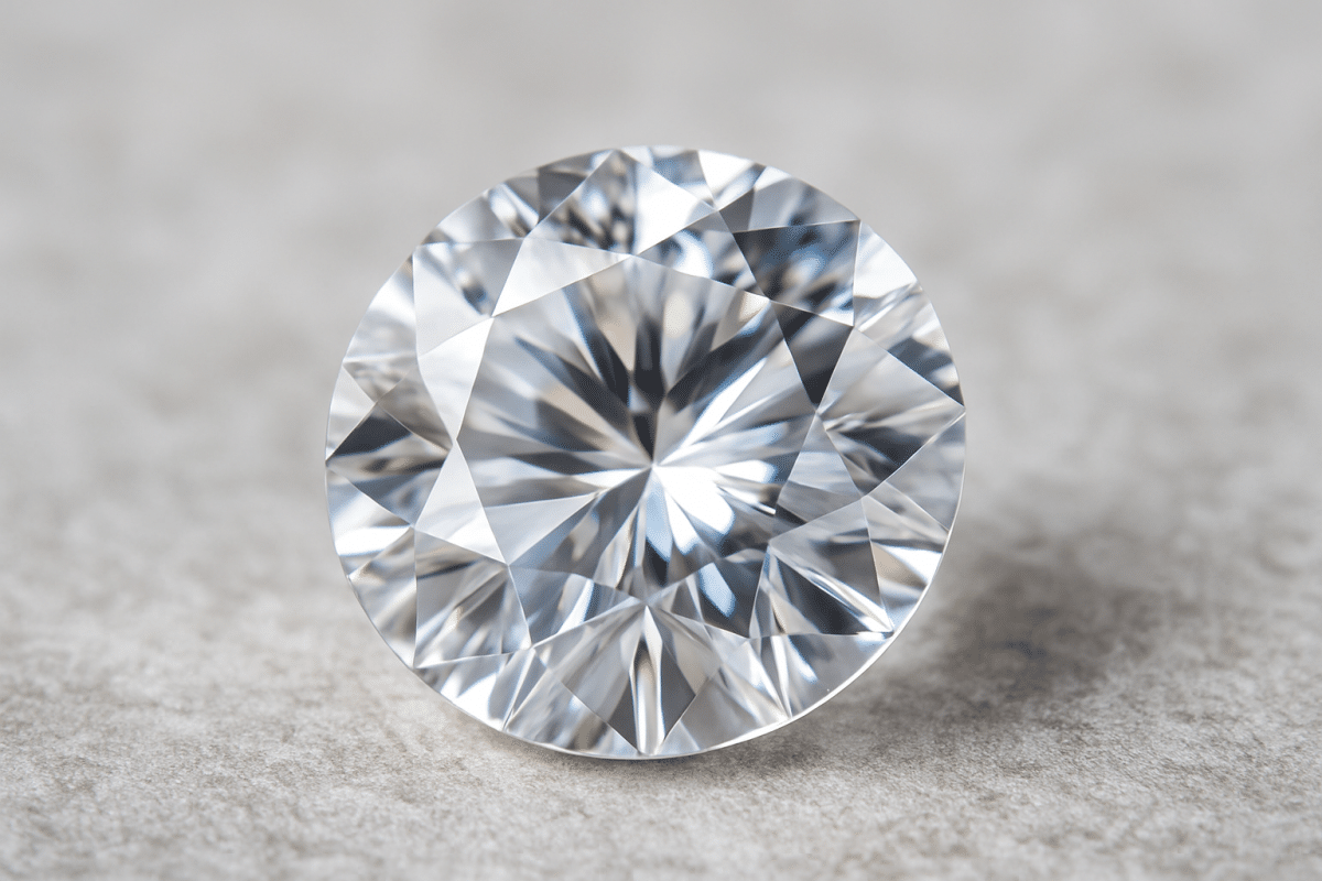 تصویر افقی از سنگ ماه تولد خرداد، یاقوت سفید با درخشش خالص و شفاف.