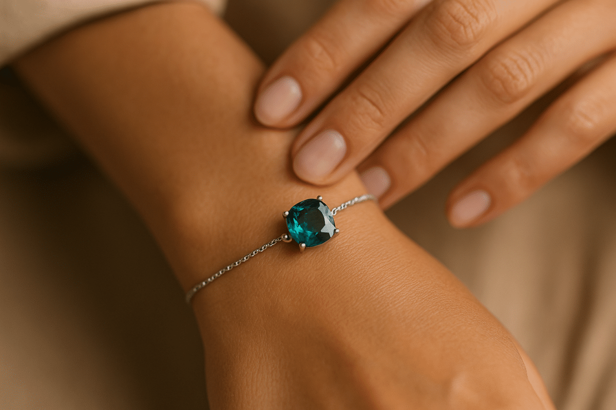 تصویر افقی از سنگ ماه تولد خرداد، الکساندریت نادر و درخشان.