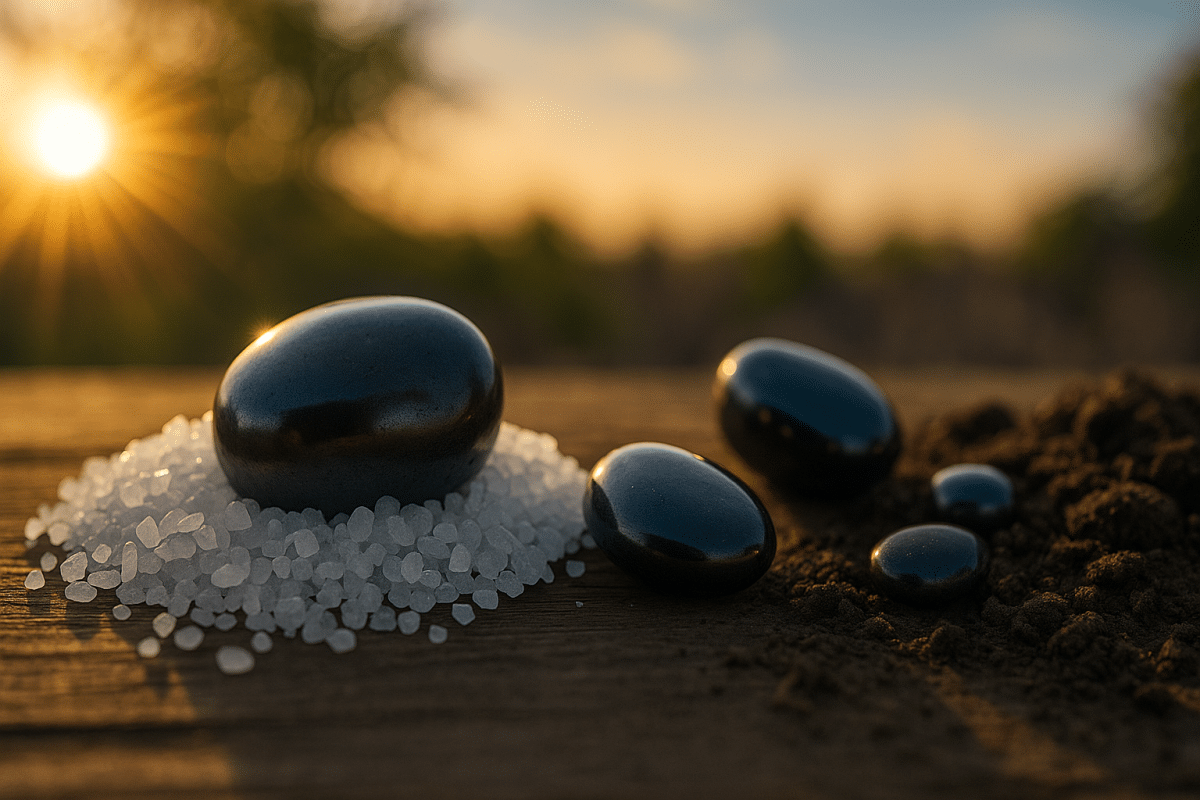 سنگ حدید روی نمک در نور خورشید برای شارژ انرژی