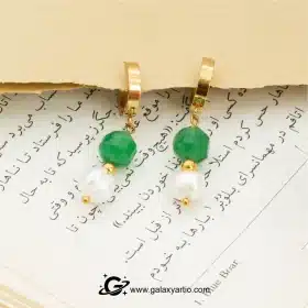 گوشواره سنگ اونتورین و مروارید