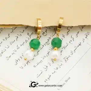 گوشواره سنگ اونتورین و مروارید