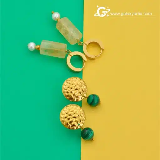 گوشواره سنگ سیترین و مروارید