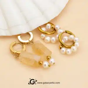 گوشواره مروارید و استیل