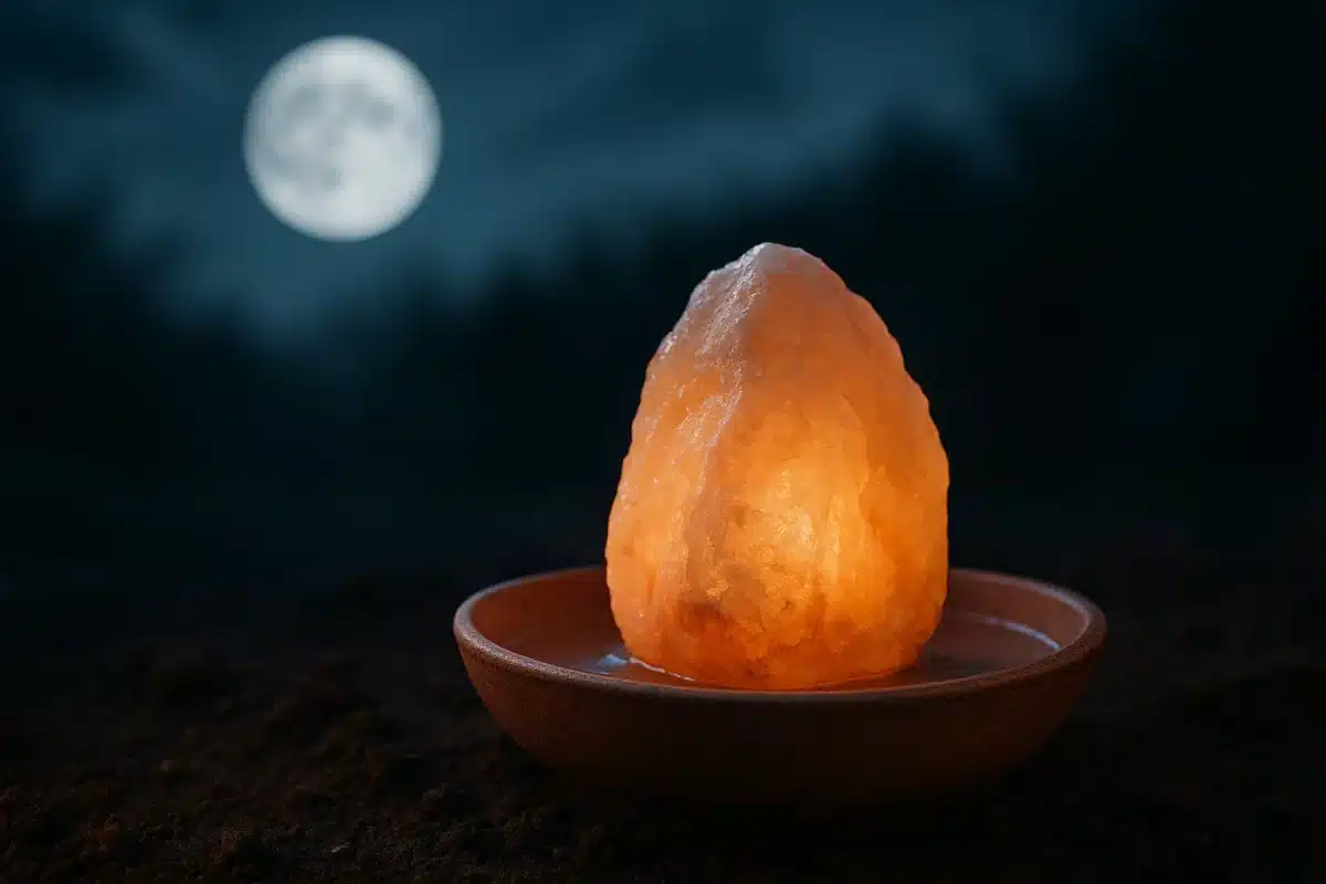 خواص سنگ نمک با نور ماه و خاک