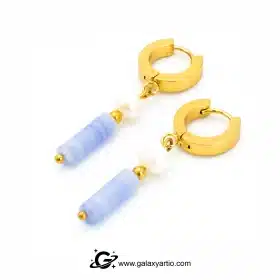 گوشواره سنگ آکوامارین و مروارید