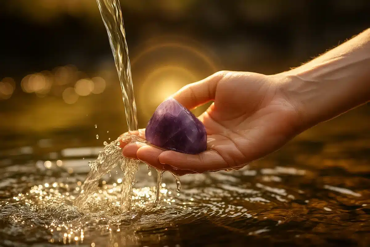 روش پاکسازی و شارژ سنگ‌ها با جریان آب روان طبیعی