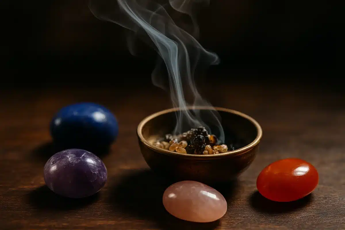 شارژ سنگ آمتیست و کوارتز با دود مقدس