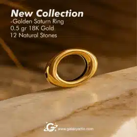 حلقه دور زحل طلای 18 عیار