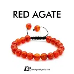 دستبند سنگ عقیق سرخ