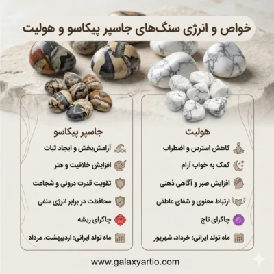 گردنبند سنگی بلیزارد با جاسپر پیکاسو و هولیت