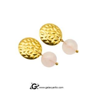 گوشواره سنگ رز کوارتز