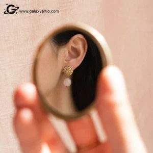 گوشواره سنگ رز کوارتز